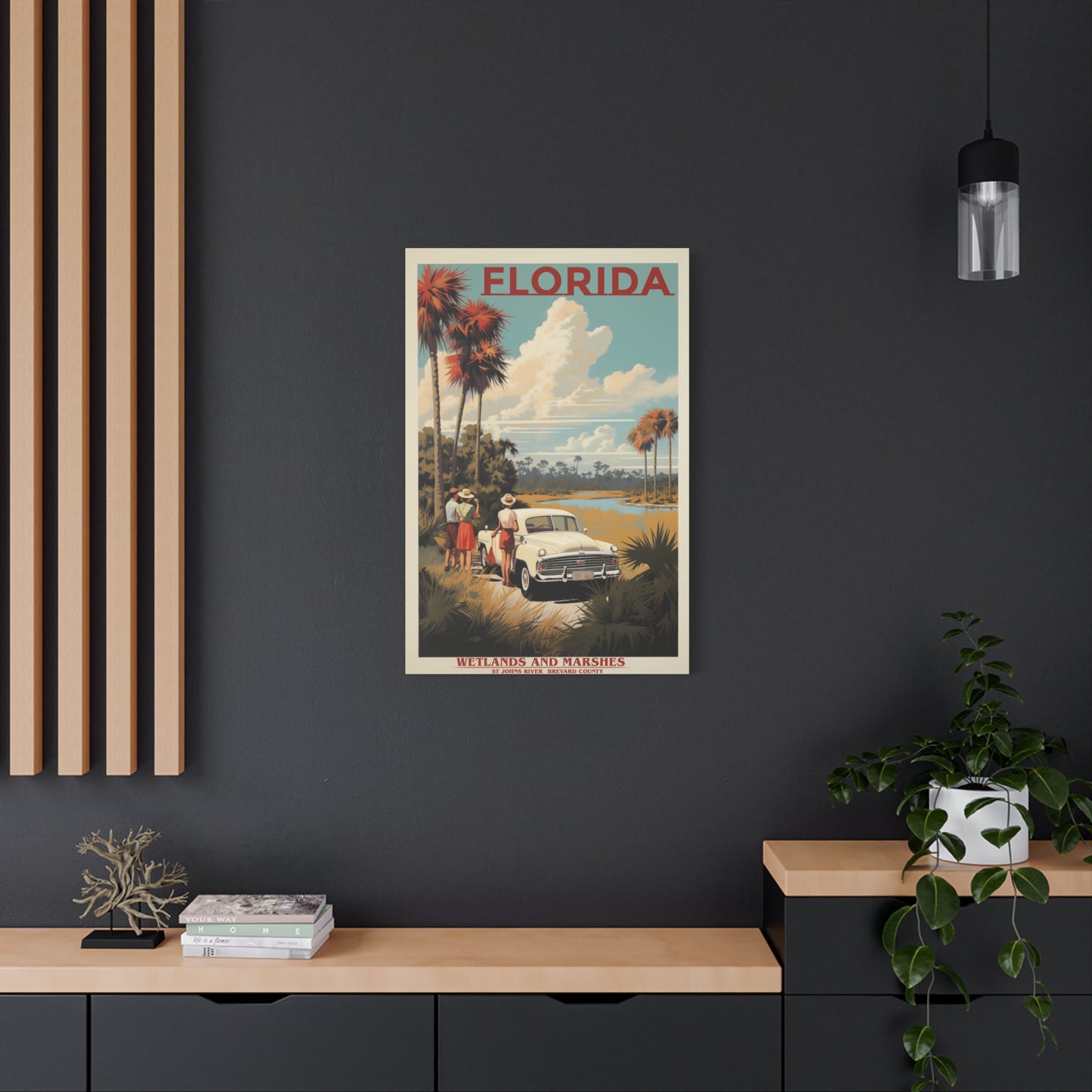 Florida Wetlands St. Johns River Vintage Canvas | Stretched Canvas