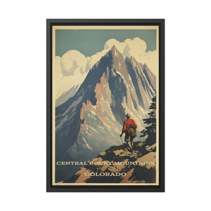 Vintage Colorado Poster - Central Rocky Mountains Adventure Art Framed Posters