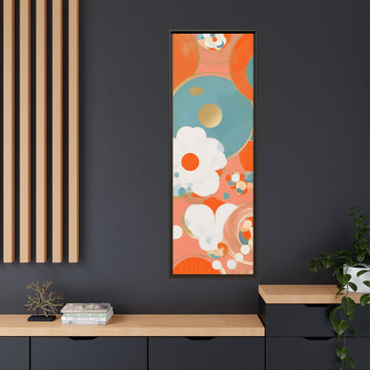 Mid-Century Modern Floral Abstract Canvas Set of 3 — 20×60  (Black, Espresso & White Frames)