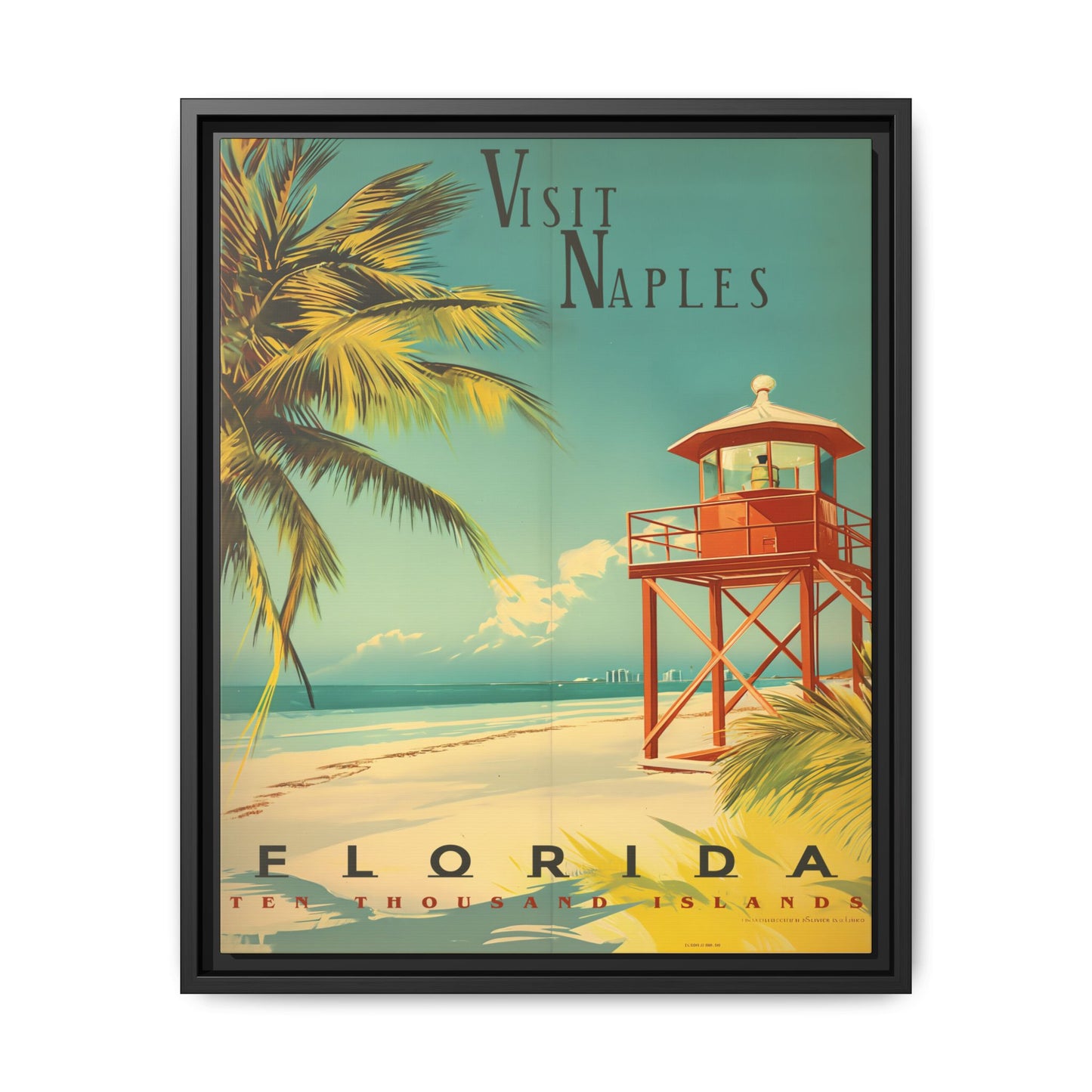 "Visit Naples, Florida – Explore the Tranquil Shores of the Ten Thousand Islands" Matte Canvas, Black Frame