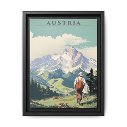 "Austria Vintage Travel Poster | Matte Canvas with Black Frame"