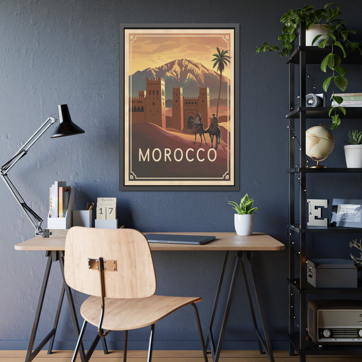 Morocco Vintage Travel Poster — Framed Paper Poster