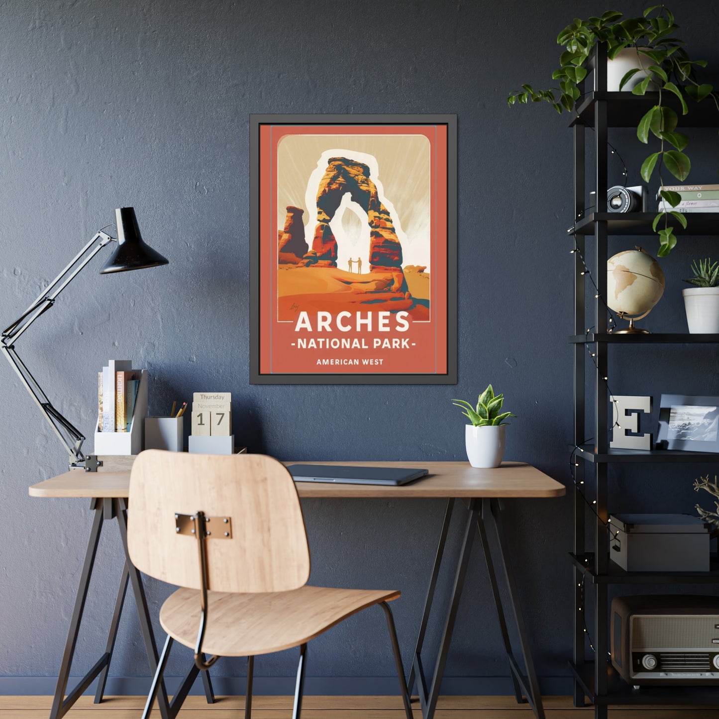 Arches National Park Framed Poster — Vintage American West Travel Art