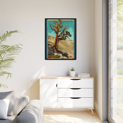 Bristlecone Pine Forest Framed Canvas Print — Vintage National Park Travel Poster