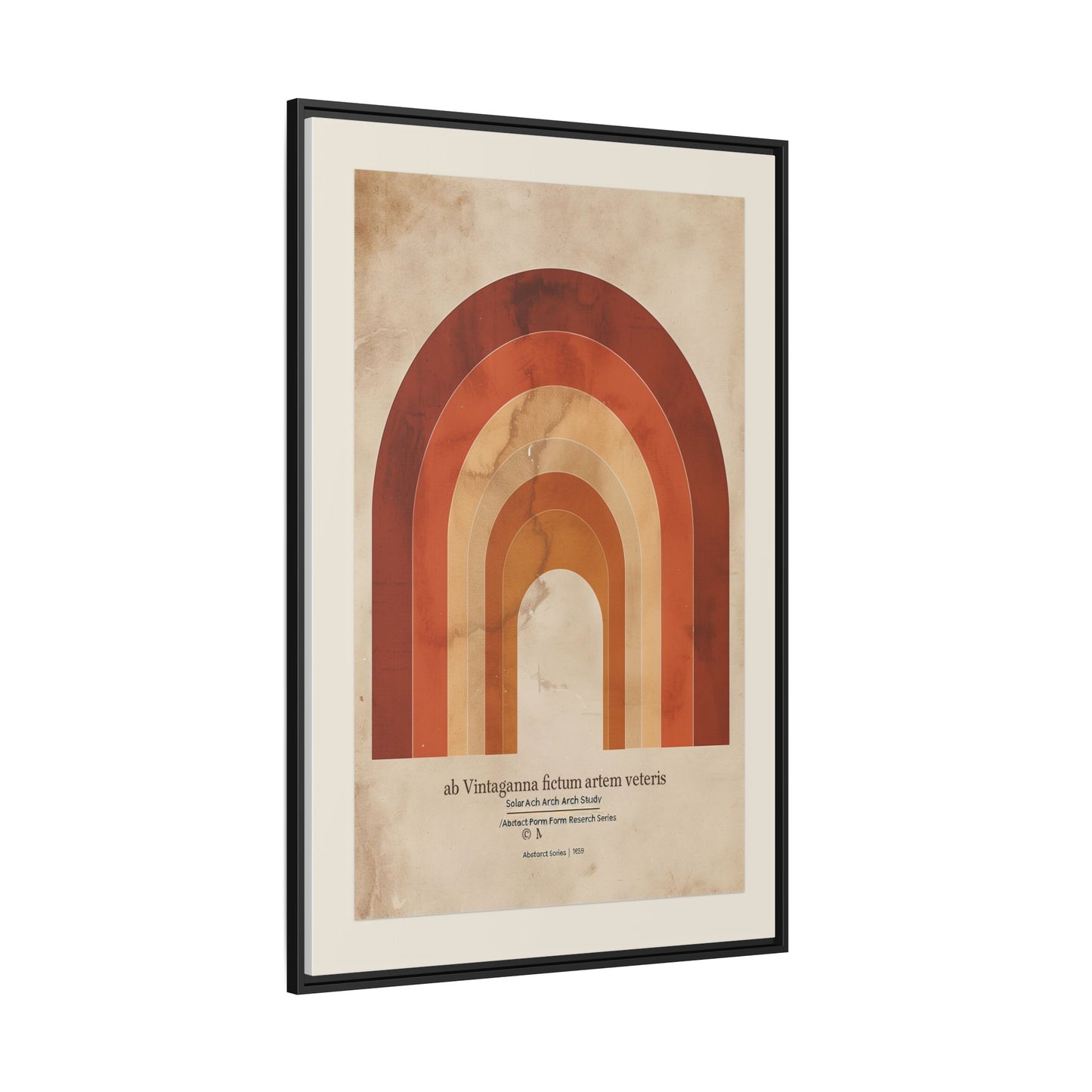 Framed Matte Canvas Wall Art - Retro Rainbow Design