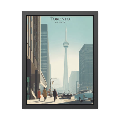 Toronto CN Tower Framed Poster — Vintage Cityscape Wall Art