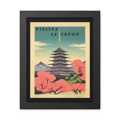 Vintage Japan Travel Poster - 'Visitez Le Japon' (Visit Japan) Pagoda Scene