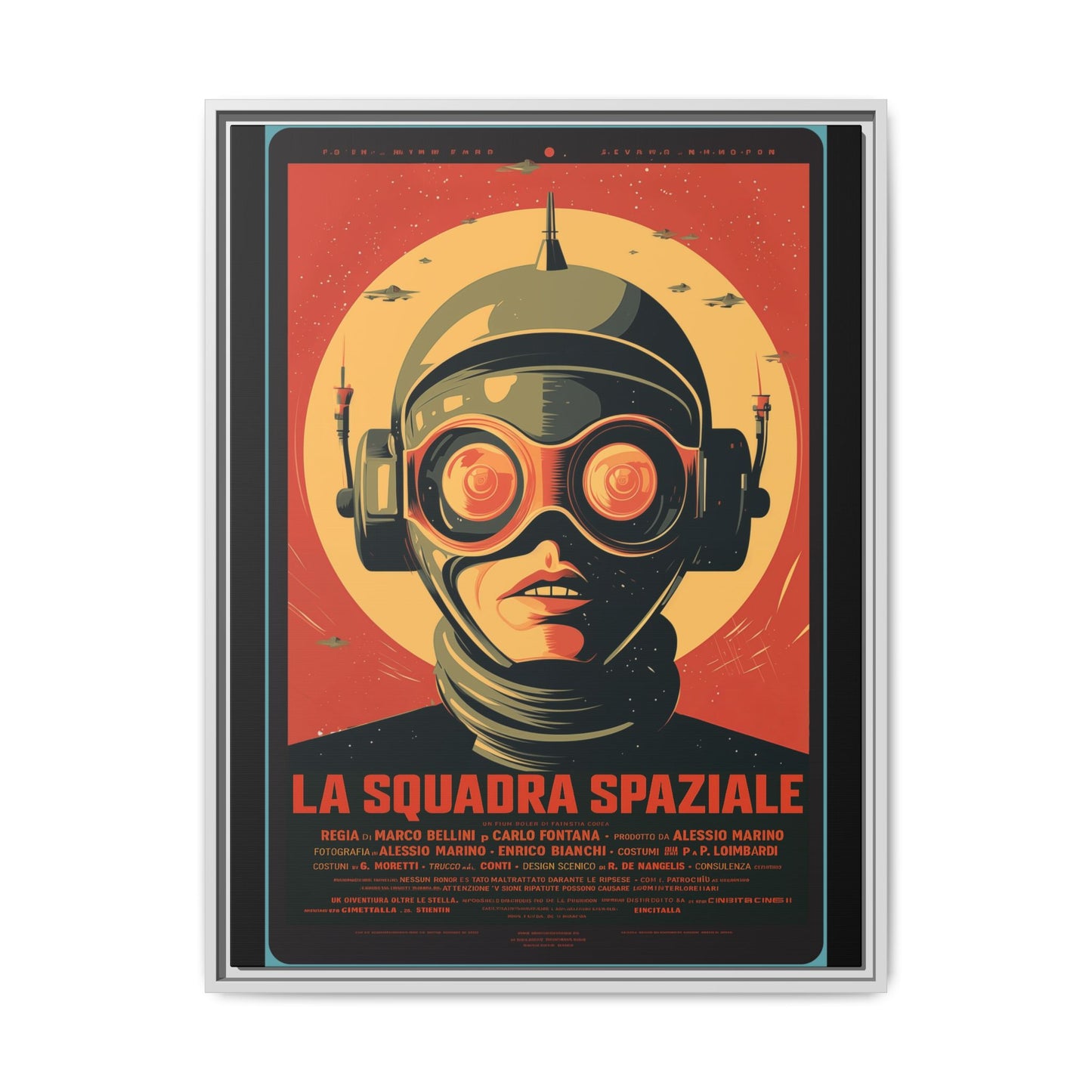 La Squadra Spaziale Retro Space Poster — Matte Framed Canvas