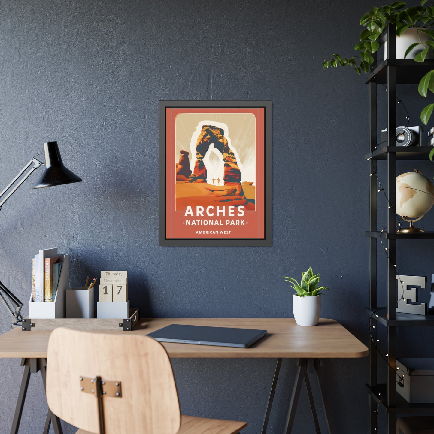 Arches National Park Framed Poster — Vintage American West Travel Art