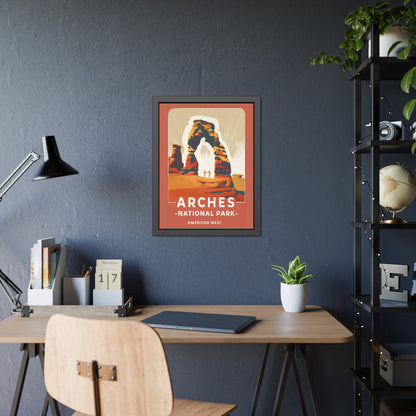 Arches National Park Framed Poster — Vintage American West Travel Art