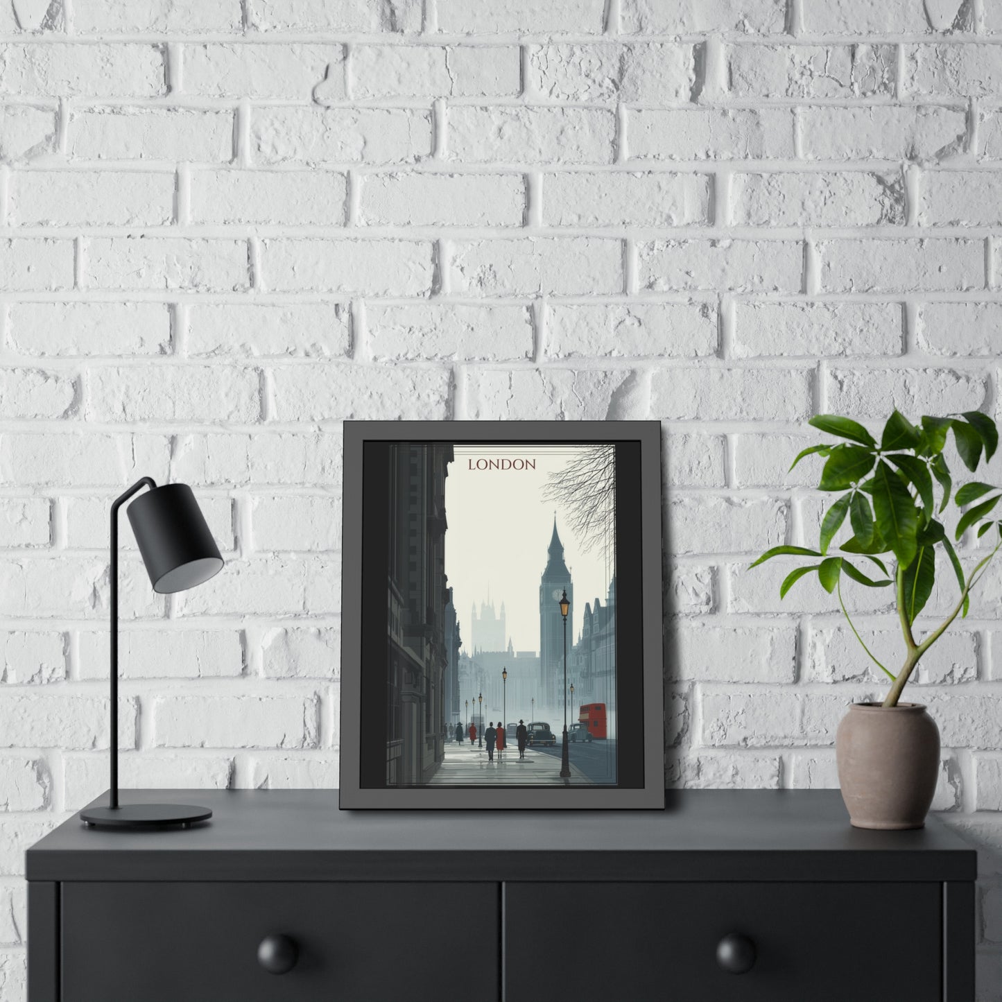 London Vintage Street Framed Poster