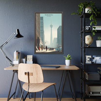 Toronto CN Tower Framed Poster — Vintage Cityscape Wall Art