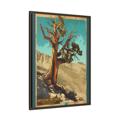 Bristlecone Pine Forest Framed Canvas Print — Vintage National Park Travel Poster