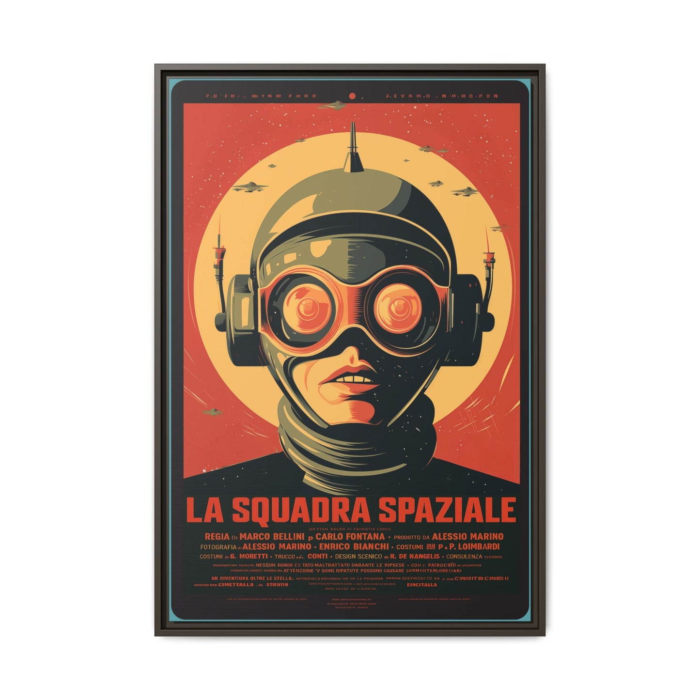 La Squadra Spaziale Retro Space Poster — Matte Framed Canvas