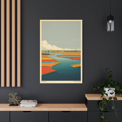 Het Lage Land 2 Vintage Netherlands Landscape Poster | Framed Canvas Print