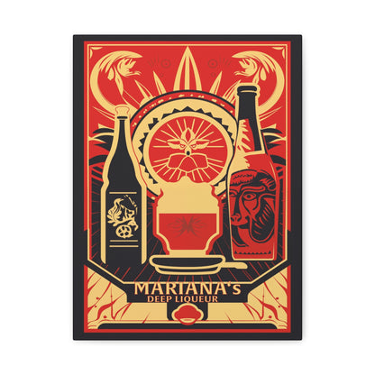 "Vintage Mariana's Deep Liqueur Poster - Frameless Stretched Matte Canvas Wall Art" Matte Canvas, Stretched, 1.25"