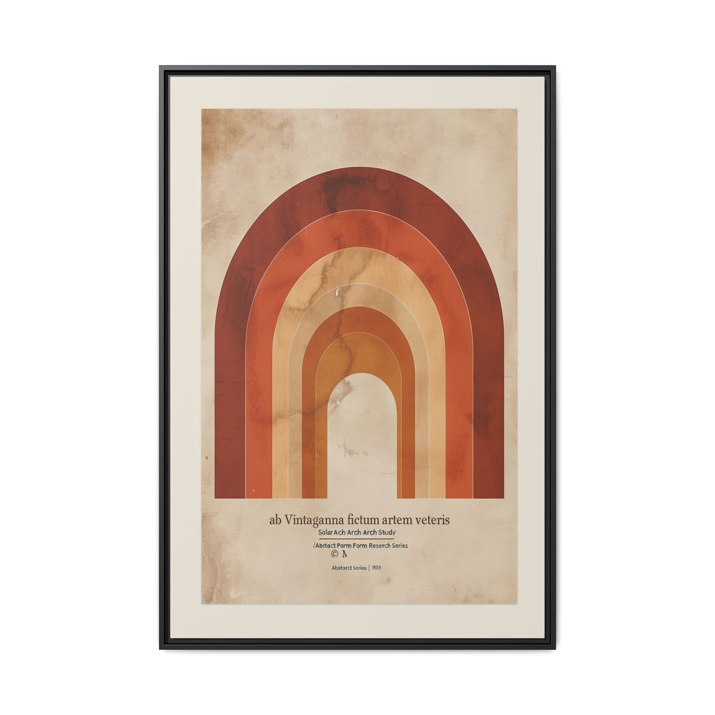 Framed Matte Canvas Wall Art - Retro Rainbow Design