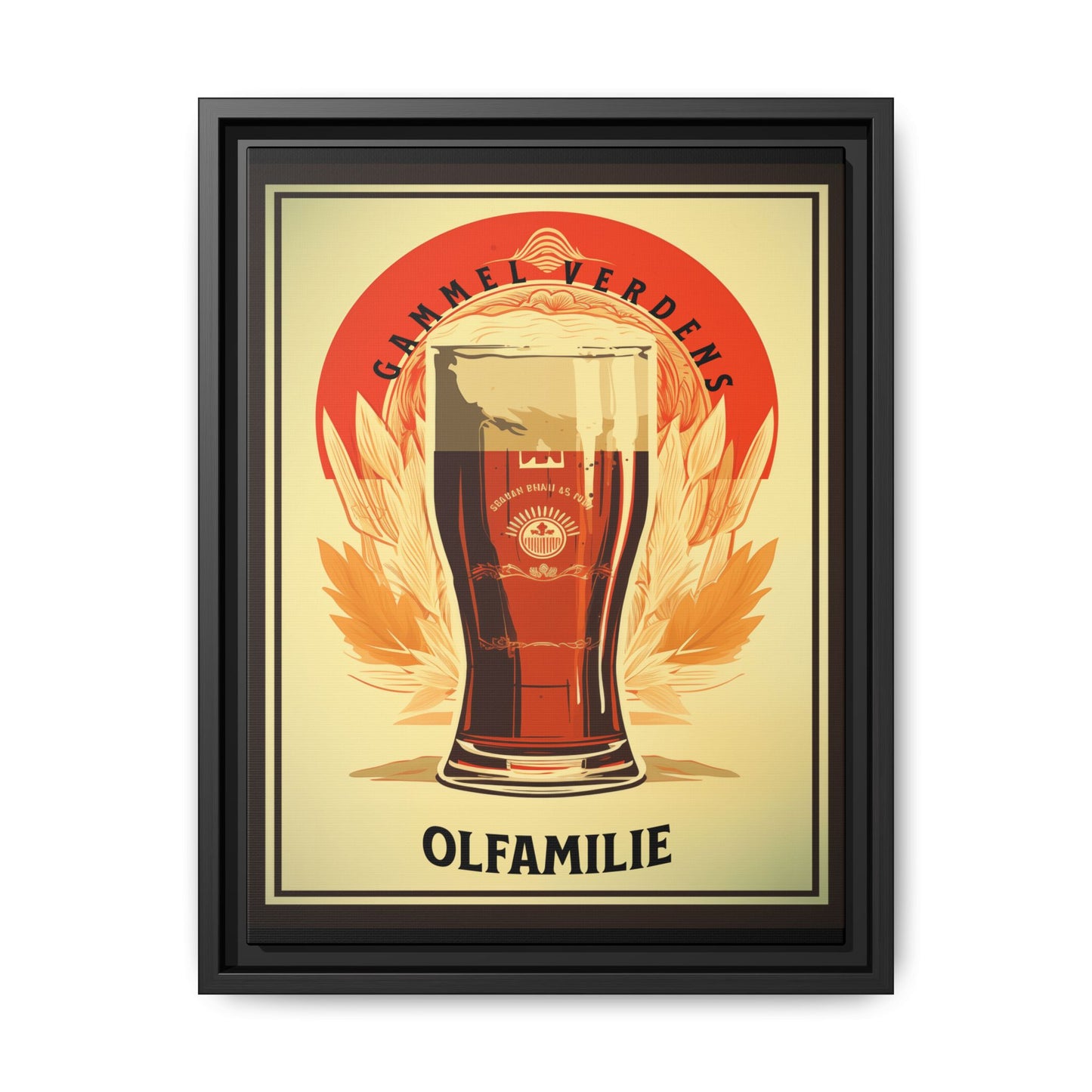 Old World beer, Danish beer. Matte Canvas, Black Frame