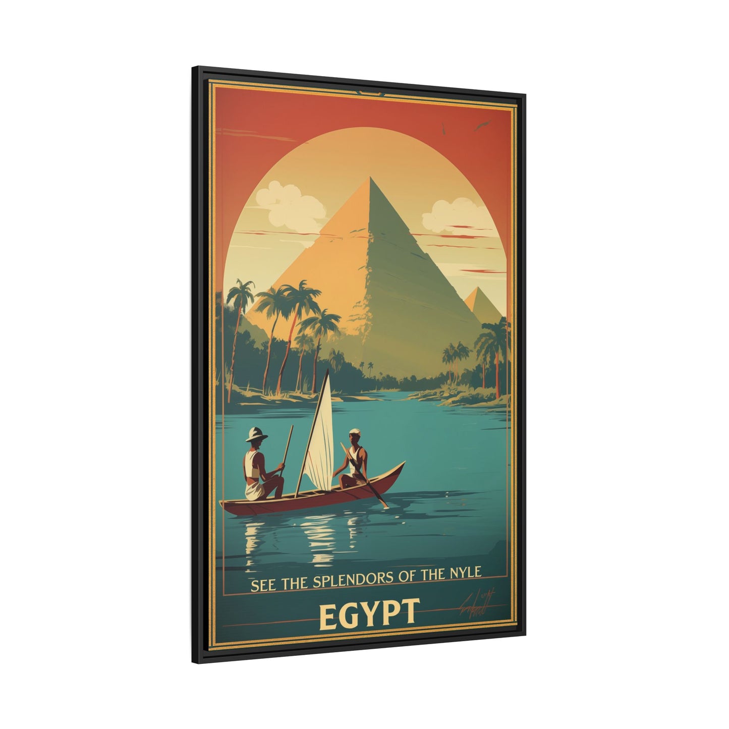 See the Splendors of the Nile — Egypt Vintage Matte Canvas Framed