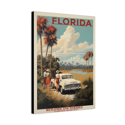Florida Wetlands St. Johns River Vintage Canvas | Stretched Canvas