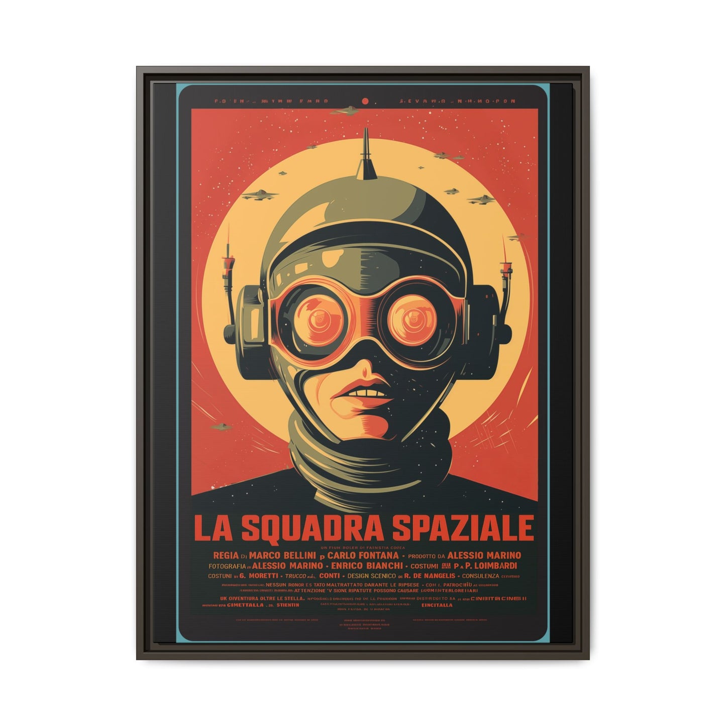 La Squadra Spaziale Retro Space Poster — Matte Framed Canvas