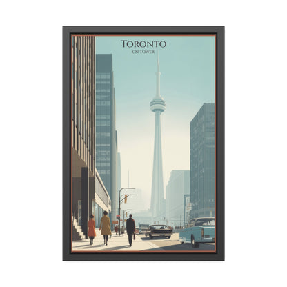 Toronto CN Tower Framed Poster — Vintage Cityscape Wall Art
