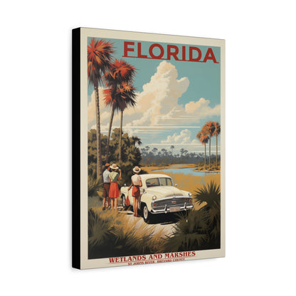 Florida Wetlands St. Johns River Vintage Canvas | Stretched Canvas