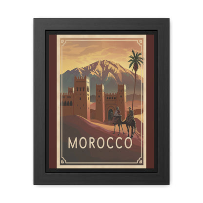 Framed Morocco Travel Poster — Vintage Desert Wall Art_M