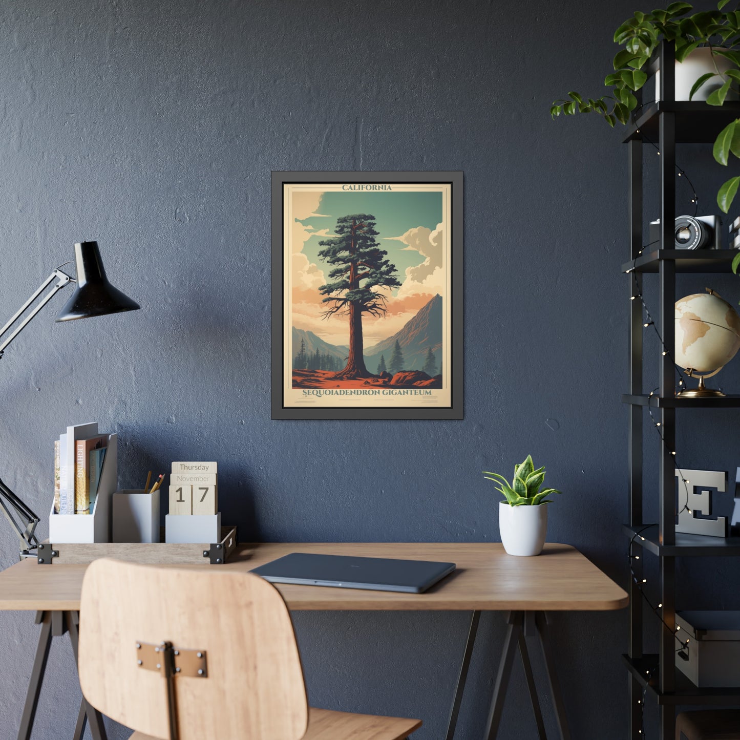 Framed Poster — Vintage California Sequoia Tree Print