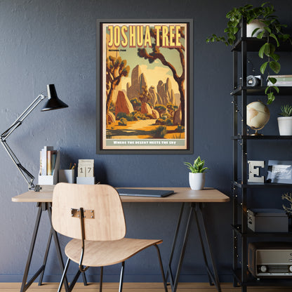 Joshua Tree Framed Poster - Vintage National Park Travel Print