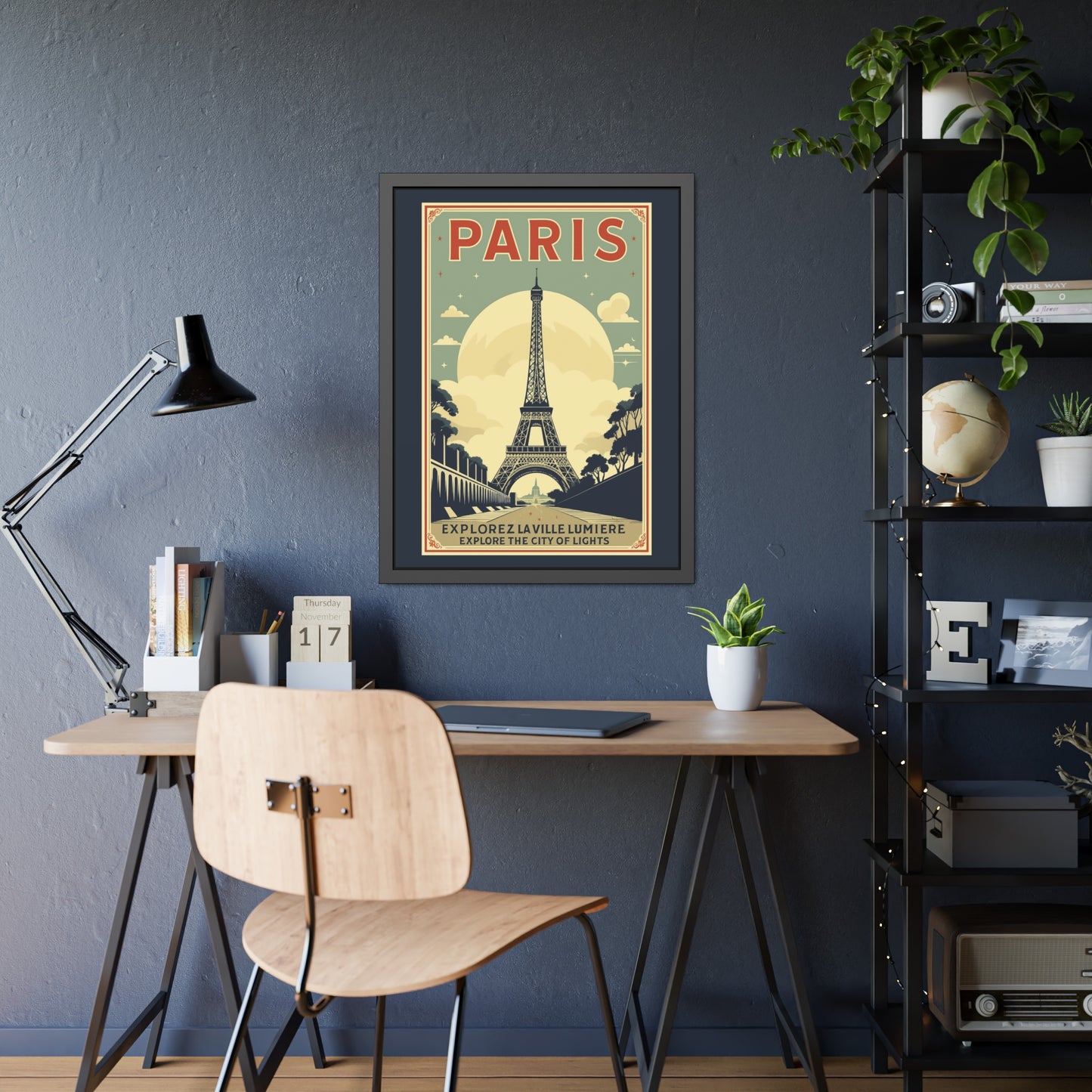 Paris Travel Poster Framed Print — Explorez La Ville Lumière Vintage Wall Art