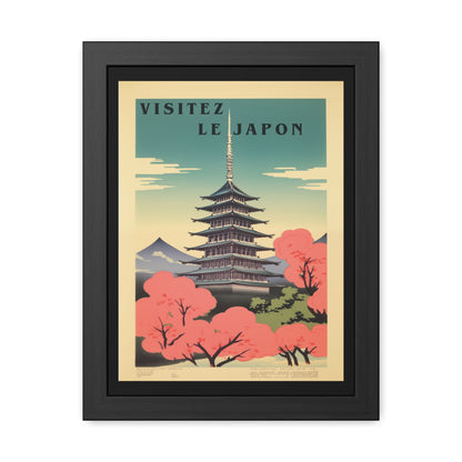 Vintage Japan Travel Poster - 'Visitez Le Japon' (Visit Japan) Pagoda Scene