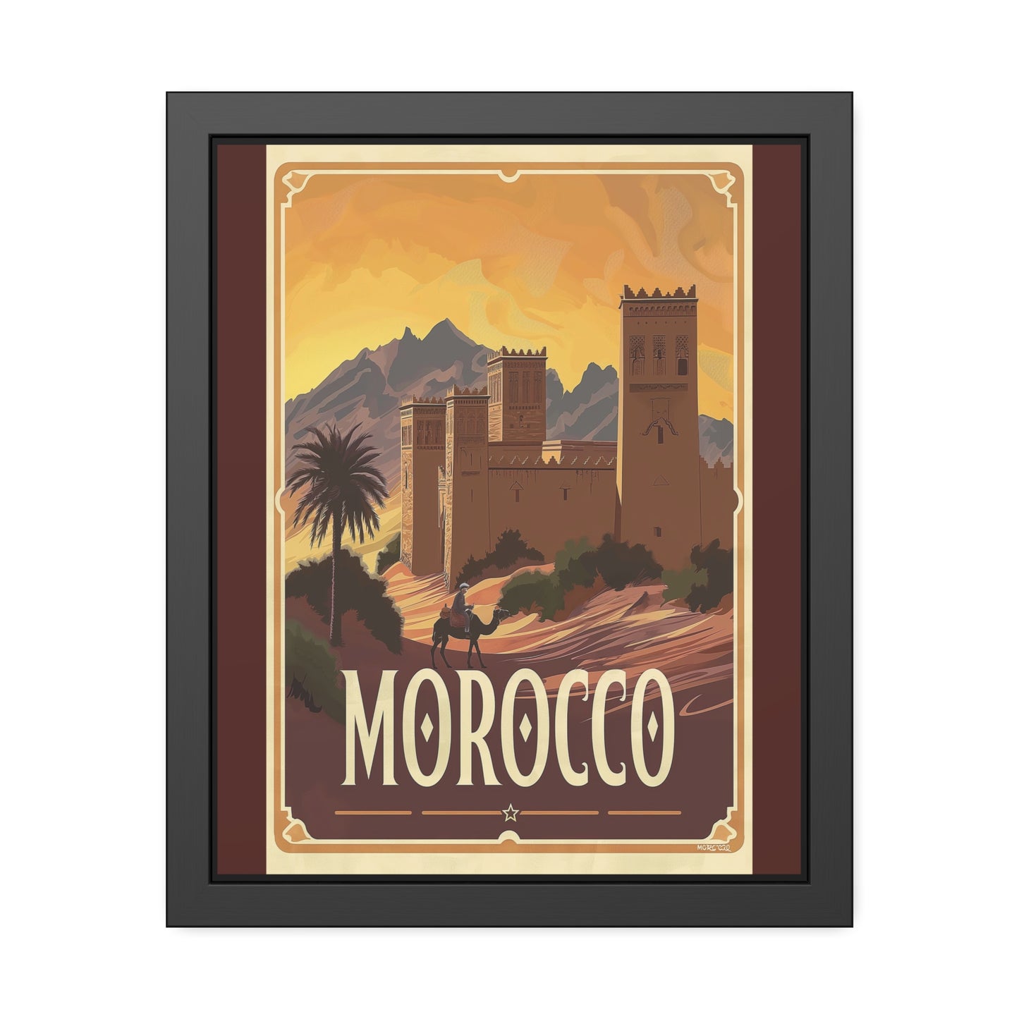 Morocco Vintage Travel Poster — Framed Paper Poster