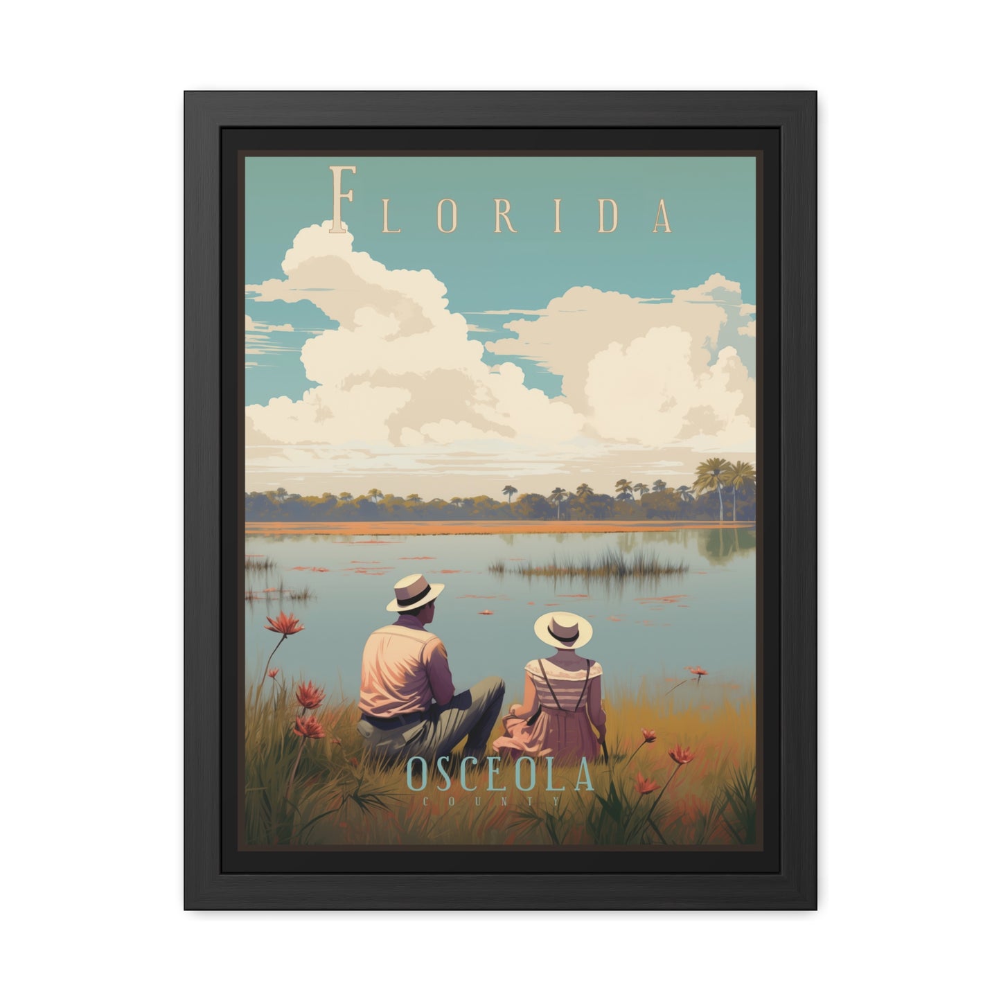 Vintage Florida Lakeside Wall Art posters – Osceola County Retro Charm