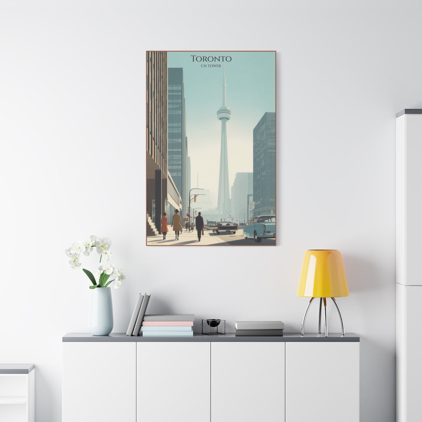 Toronto CN Tower Matte Canvas Print — Vintage Cityscape Wall Art