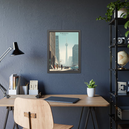 Toronto CN Tower Framed Poster — Vintage Cityscape Wall Art