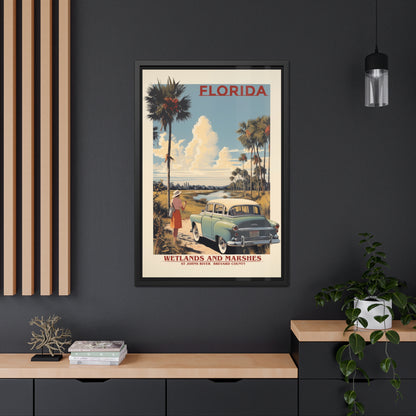 Retro Florida Wetlands Vintage Wall Art - St. Johns River