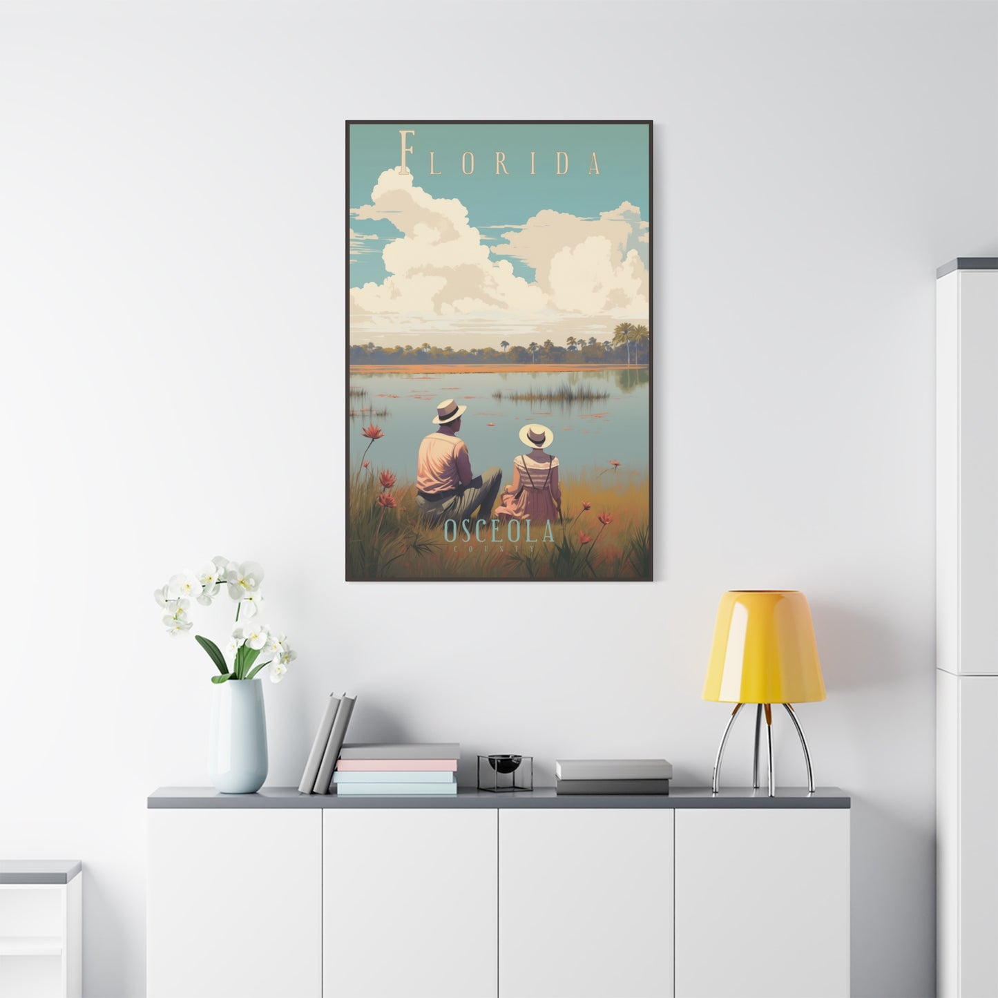 "Vintage Florida Osceola County Poster - Matte Stretched Canvas Wall Art" Matte Canvas, Stretched, 1.25"