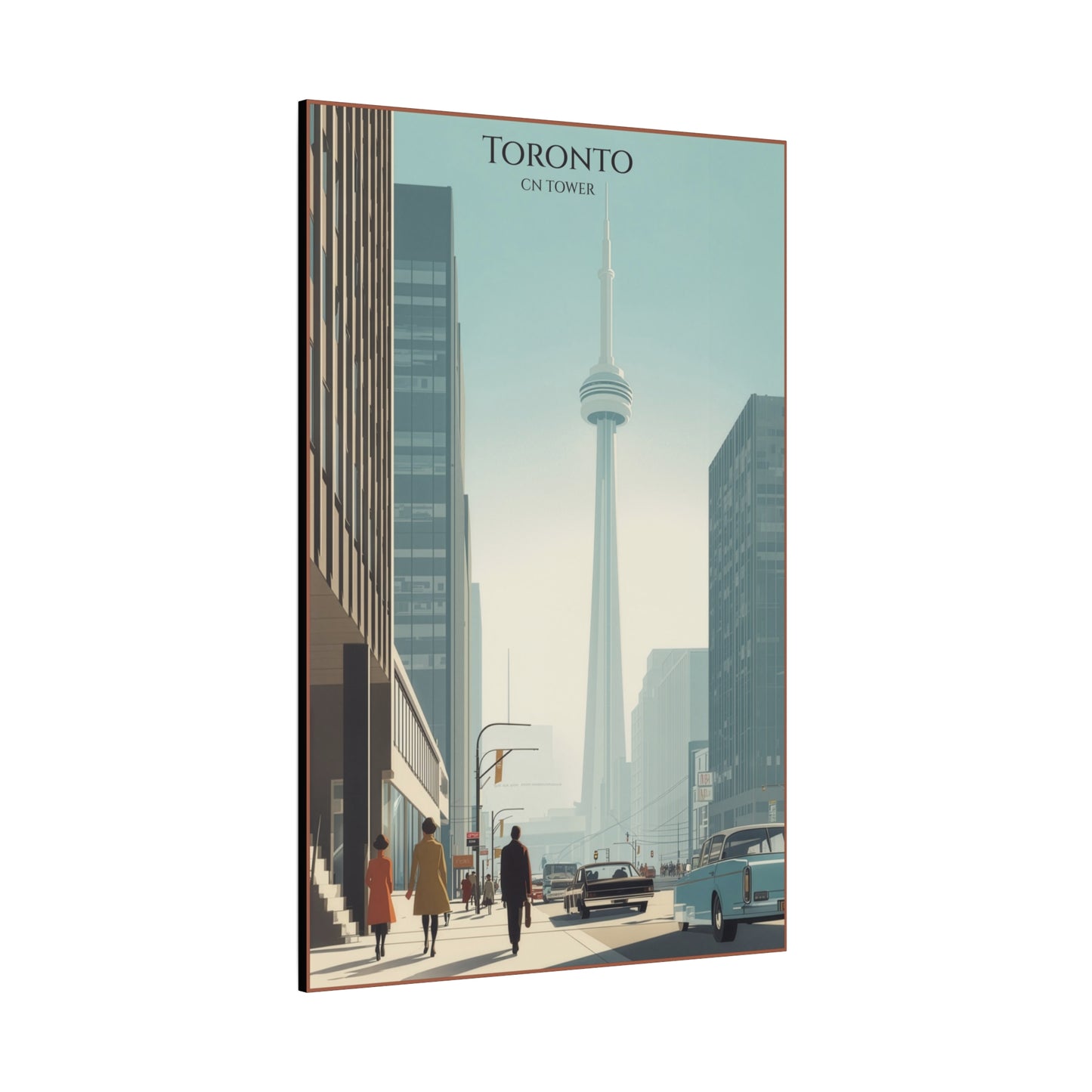 Toronto CN Tower Vintage Cityscape Matte Canvas Print