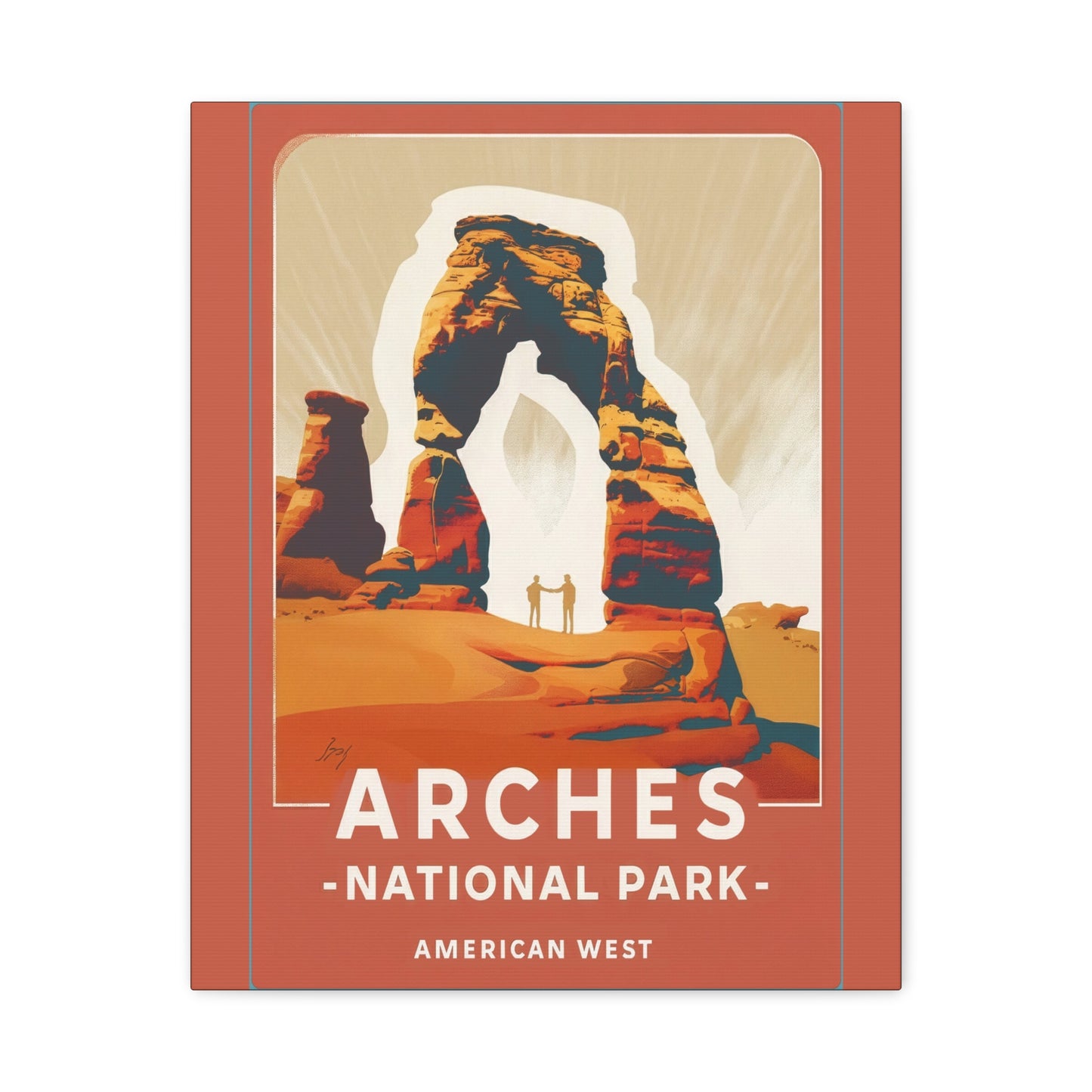 Arches National Park Matte Canvas Wall Art – Vintage American West Travel Poster