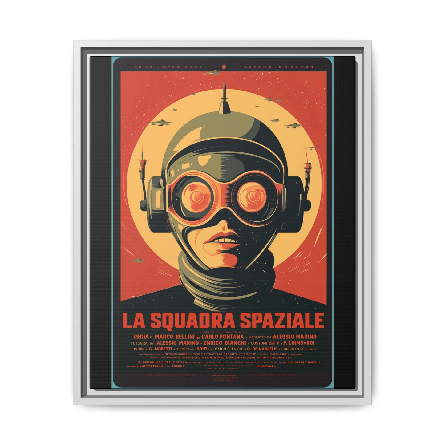 La Squadra Spaziale Retro Space Poster — Matte Framed Canvas