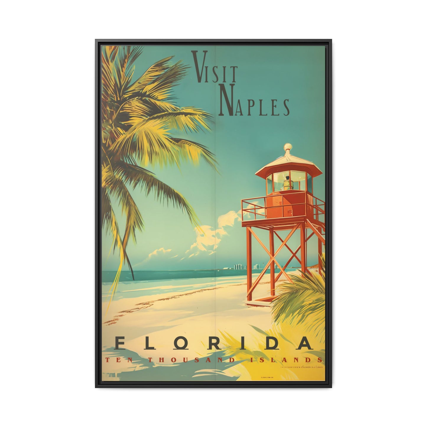 "Visit Naples, Florida – Explore the Tranquil Shores of the Ten Thousand Islands" Matte Canvas, Black Frame