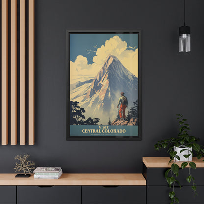 Vintage Colorado Travel Poster - 'Visit Central Colorado' Mountain Adventure Art Framed Posters