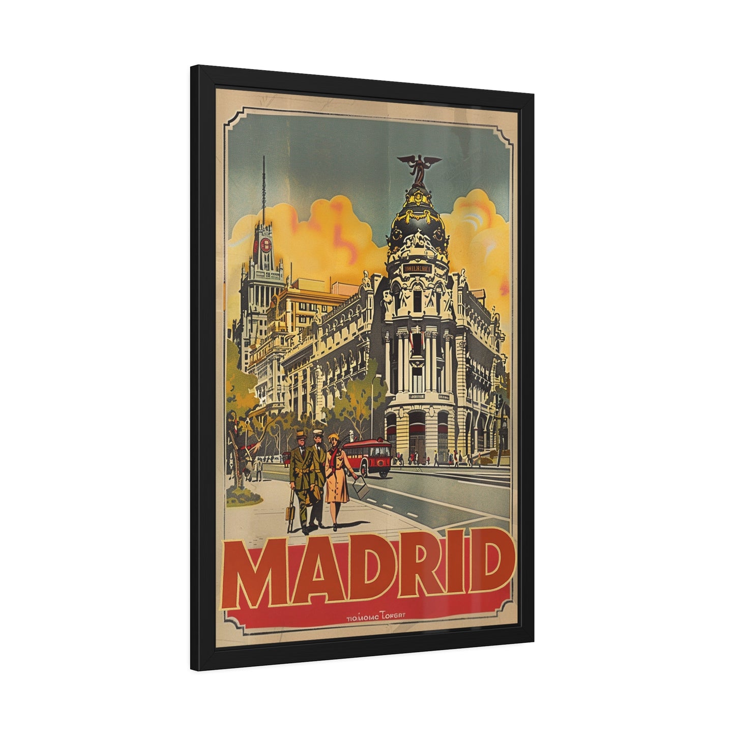Madrid Vintage Travel Poster — Framed Paper Poster