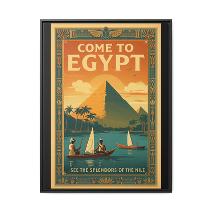 Come to Egypt — Vintage Nile Matte Canvas Print (Framed)