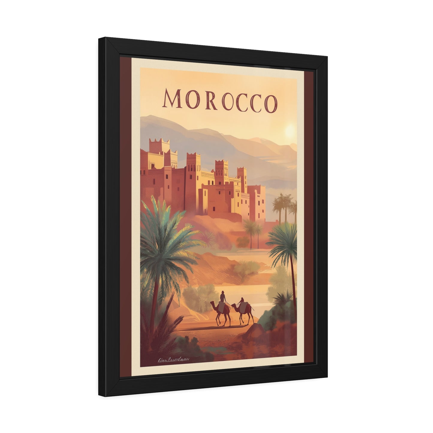 Morocco Vintage Travel Poster Framed Print