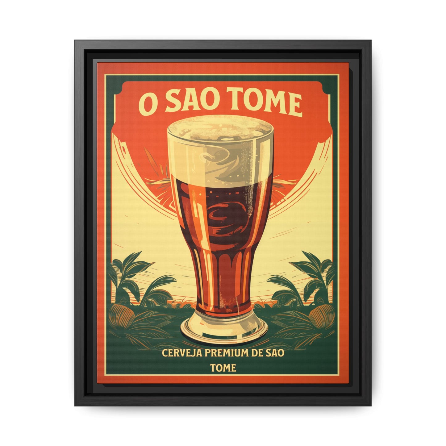 "O São Tomé - Premium Beer of São Tomé (Saint Thomas) | Matte Canvas with Black Frame"