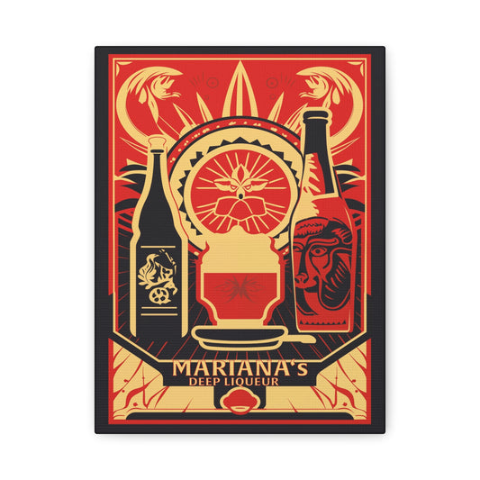 "Vintage Mariana's Deep Liqueur Poster - Frameless Stretched Matte Canvas Wall Art" Matte Canvas, Stretched, 1.25"