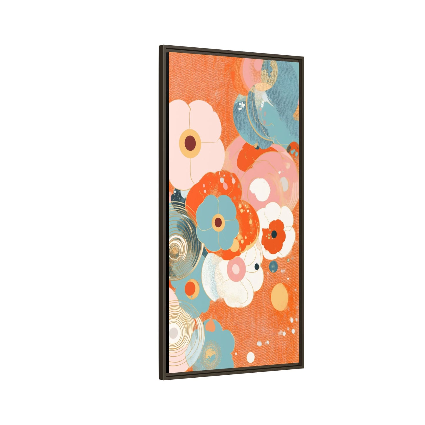Framed Floral Canvas Art Print — Colorful Abstract Blooms