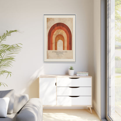 Framed Matte Canvas Wall Art - Retro Rainbow Design